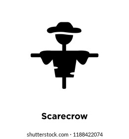 Scarecrow icon vector isolated on white background, logo concept of Scarecrow sign on transparent background, filled black symbol