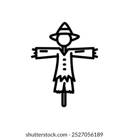scarecrow icon vector in line style