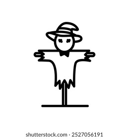 Vector de icono de espantapájaros en estilo de línea