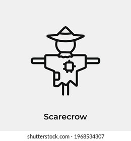 scarecrow icon vector. Linear style sign for mobile concept and web design. scarecrow symbol illustration. Pixel vector graphics - Vector.