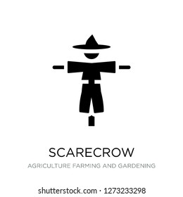 scarecrow icon vector on white background, scarecrow trendy filled icons from Agriculture farming and gardening collection, scarecrow simple element illustration