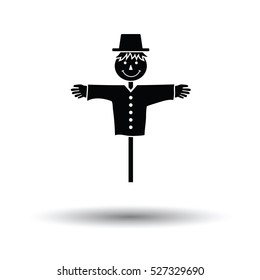 Scarecrow icon. White background with shadow design. Vector illustration.