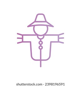 scarecrow icon with white background vector stock illustration