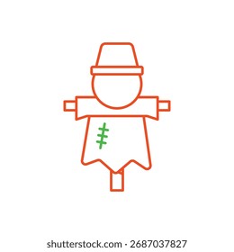 Icono de espantapájaros con Vector de fondo blanco