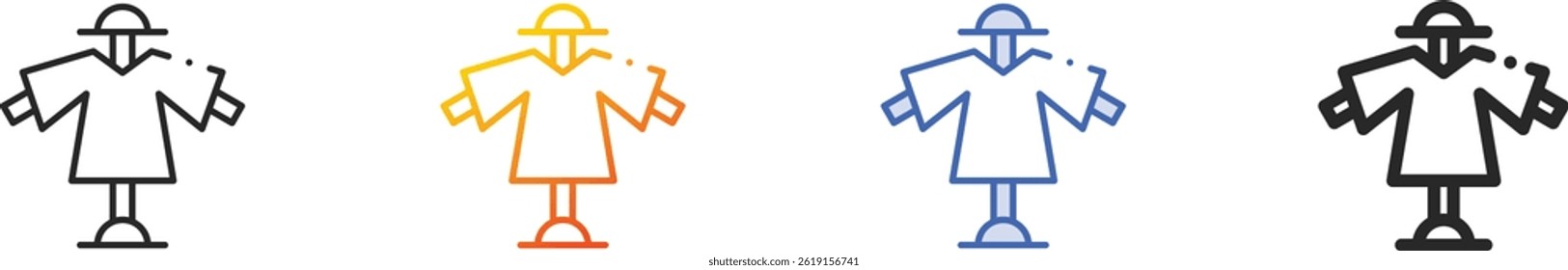 scarecrow icon.Thin Linear, Gradient, Blue Stroke and bold Style Design Isolated On White Background