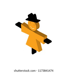 Scarecrow isometric left top view 3D icon