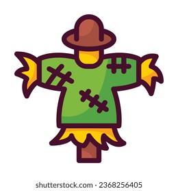 Scarecrow line filled icon. Perfect for graphic design, mobile, UI, and web masterpieces