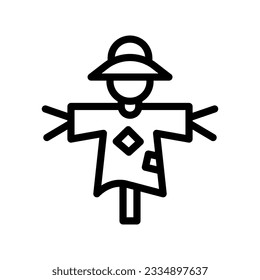 scarecrow line icon illustration vector graphic. Simple element illustration vector graphic, suitable for app, websites, and presentations isolated on white background