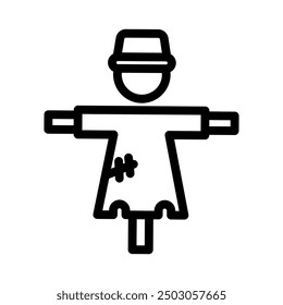 scarecrow line icon illustration vector graphic. Simple element illustration vector graphic, suitable for app, websites, and presentations isolated on white background