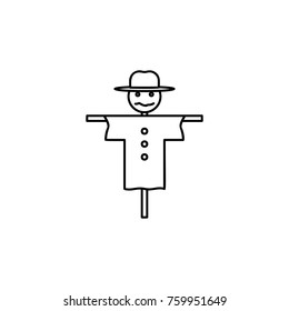 Scarecrow line icon on white background