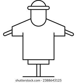 Scarecrow, line icons related to farm, farming, gardening, agriculture