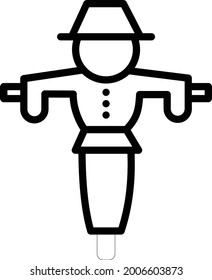Scarecrow Linear Vector Icon Design