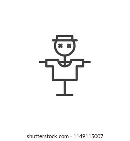 Scarecrow outline icon. linear style sign for mobile concept and web design. Dummy simple line vector icon. Symbol, logo illustration. Pixel perfect vector graphics