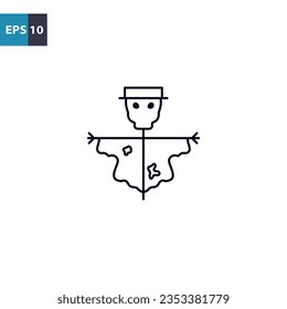 Scarecrow outline icon Vector illustration