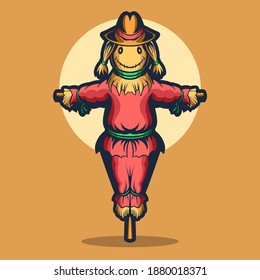 scarecrow over the sun vector illustration design