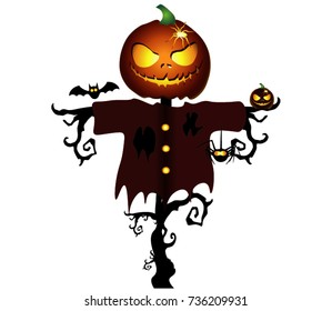 Scarecrow Pumpkin Cartoon. Wall Stickers