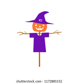 scarecrow with pumpkin head illustration