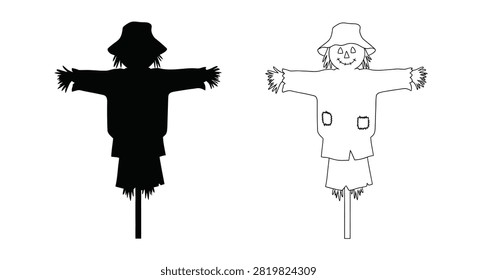 Scarecrow Representation In Black Silhouette effigy strawman