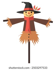 Scarecrow, Rustic and Traditional Design - Flat Vector Illustration