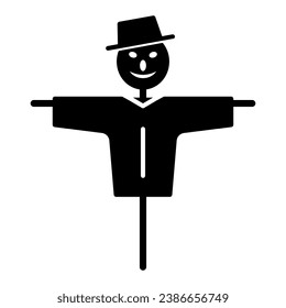 Scarecrow solid icon, Garden and gardening concept, garden scary guard sign on white background, farm scarecrow icon in glyph style for mobile concept and web design. Vector graphics