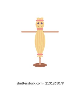 scarecrow, straw man. doll. flat cartoon illustration. design elements