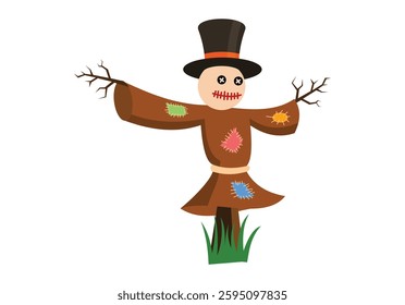 Scarecrow vector design icon. Graph symbol for agriculture, garden and plants web site and apps design, logo