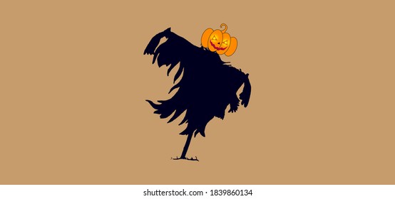 Scarecrow vector design,halloween background design