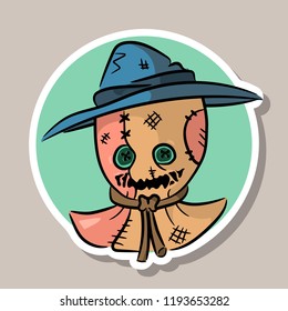 Scarecrow vector drawing for halloween