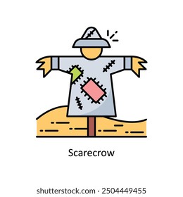 Scarecrow vector  Filled outline icon style illustration. Symbol on White background EPS 10 File