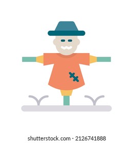 Scarecrow Vector Flat Icon Design illustration. Agriculture and Farming Symbol on White background EPS 10 File