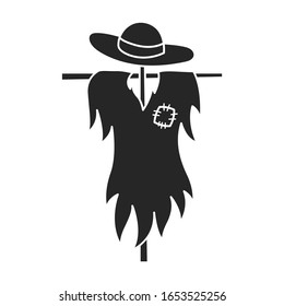 Scarecrow vector icon.Black vector icon isolated on white background scarecrow.