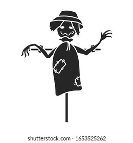 Scarecrow vector icon.Black vector icon isolated on white background scarecrow.