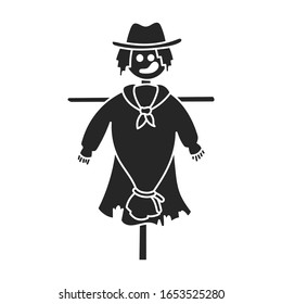 Scarecrow vector icon.Black vector icon isolated on white background scarecrow.