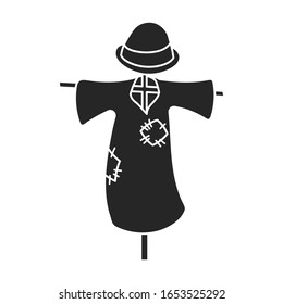 Scarecrow vector icon.Black vector icon isolated on white background scarecrow.