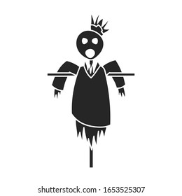 Scarecrow vector icon.Black vector icon isolated on white background scarecrow.