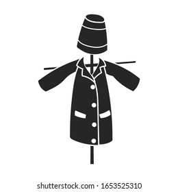 Scarecrow vector icon.Black vector icon isolated on white background scarecrow.