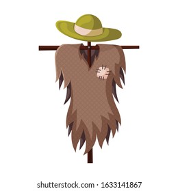 Scarecrow vector icon.Cartoon vector icon isolated on white background scarecrow.