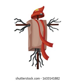 Scarecrow vector icon.Cartoon vector icon isolated on white background scarecrow.