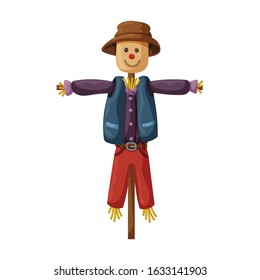 Scarecrow vector icon.Cartoon vector icon isolated on white background scarecrow.