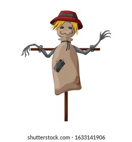 Scarecrow vector icon.Cartoon vector icon isolated on white background scarecrow.