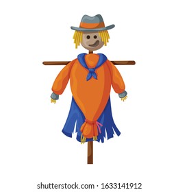 Scarecrow vector icon.Cartoon vector icon isolated on white background scarecrow.