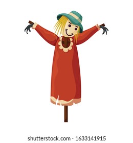 Scarecrow vector icon.Cartoon vector icon isolated on white background scarecrow.