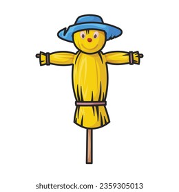 Scarecrow vector icon.Color vector icon isolated on white background scarecrow.