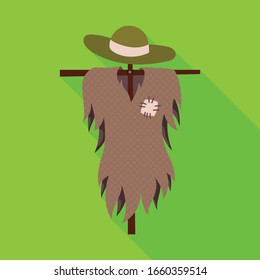Scarecrow vector icon.Flat vector icon isolated on white background scarecrow.