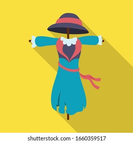 Scarecrow vector icon.Flat vector icon isolated on white background scarecrow.