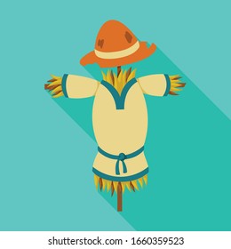 Scarecrow vector icon.Flat vector icon isolated on white background scarecrow.