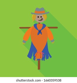 Scarecrow vector icon.Flat vector icon isolated on white background scarecrow.