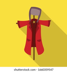 Scarecrow vector icon.Flat vector icon isolated on white background scarecrow.
