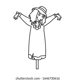 Icono de vector de escarcha.Icono de vector de esquema aislado en espantapájaros de fondo blanco.