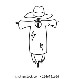 Icono de vector de escarcha.Icono de vector de esquema aislado en espantapájaros de fondo blanco.